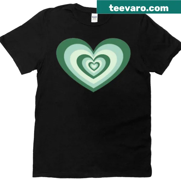 Cute t-shirt with a pattern of hearts in various shapes