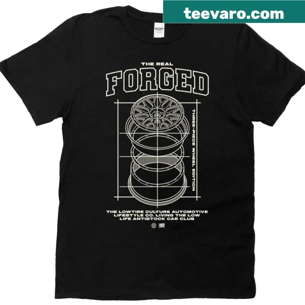 Cartoon graphic of three whimsical wheels on a T-shirt
