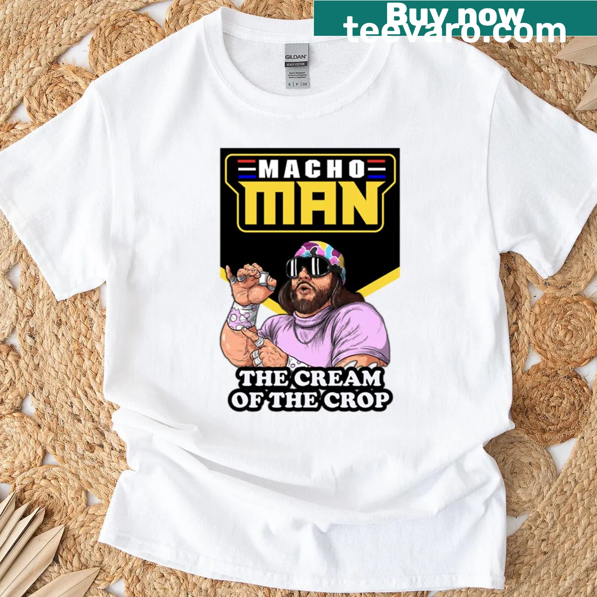 Funny Macho Man t-shirt with a dynamic graphic — on a men's t-shirt