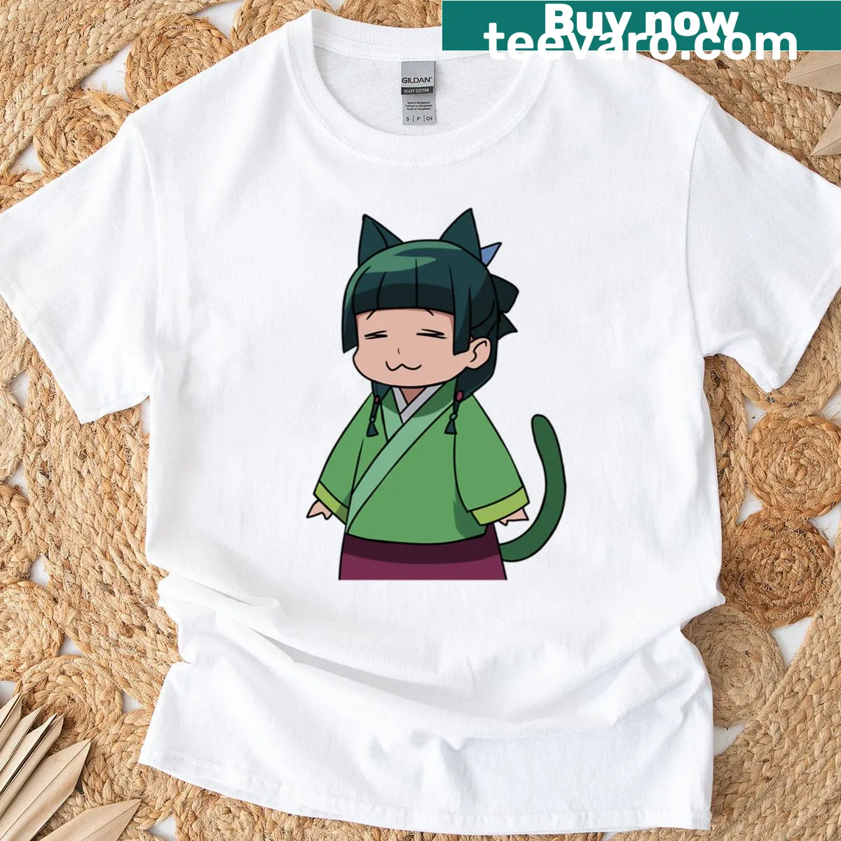 T-shirt featuring a whimsical design inspired by Maomao from The Apothecary Diaries — on a men's t-shirt