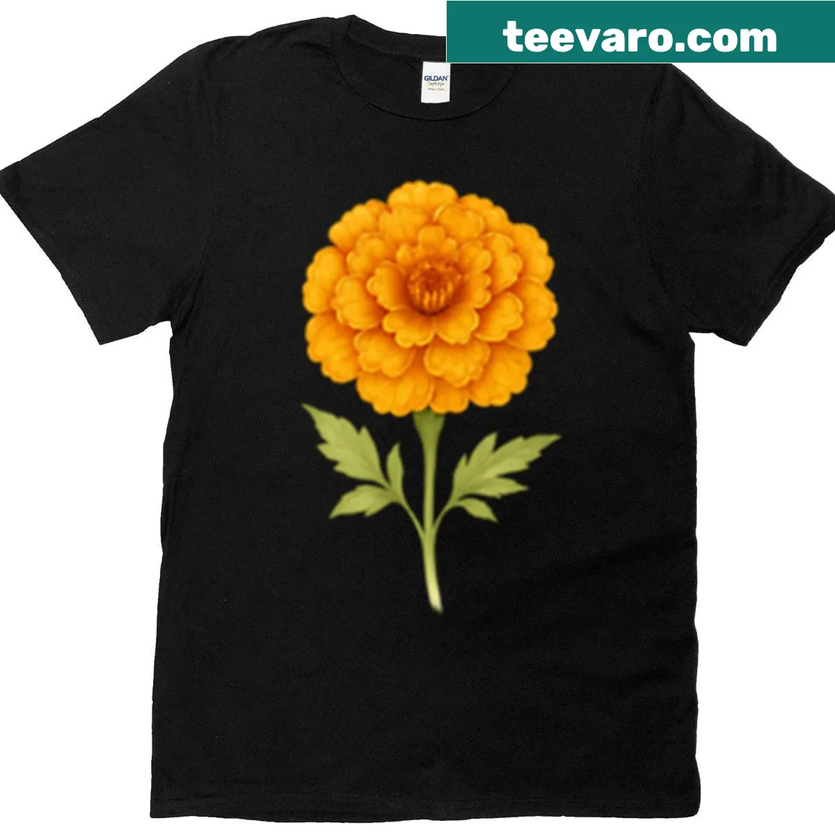 Illustration of marigold flower on t-shirt — on a men's t-shirt