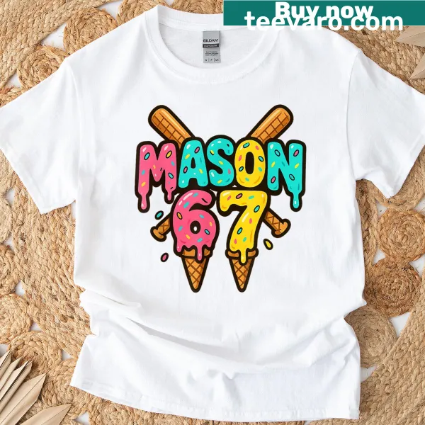 Funny ice cream meme graphic T-shirt with playful design