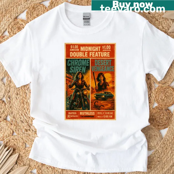 Oversized T-shirt featuring Chrome Siren and Desert Vengeance characters