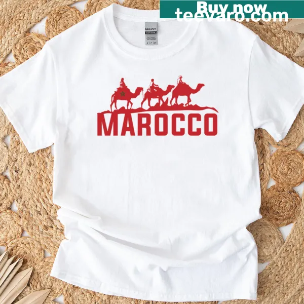 Morocco camel graphic on a casual t-shirt