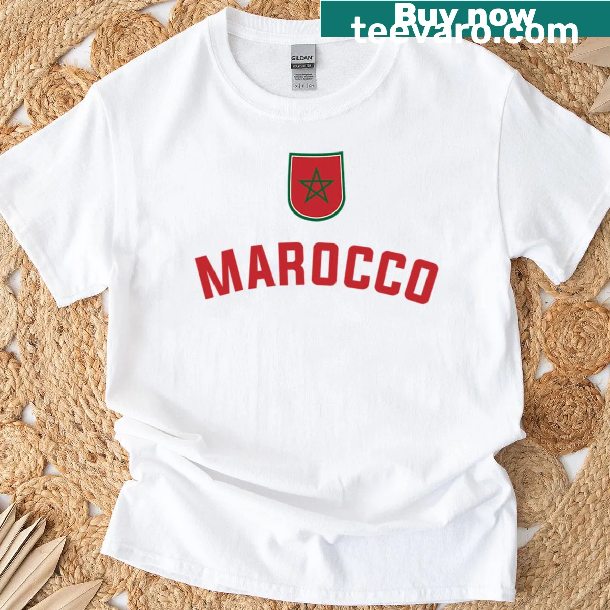 Illustrative design inspired by Moroccan culture and landscapes — on a men's t-shirt