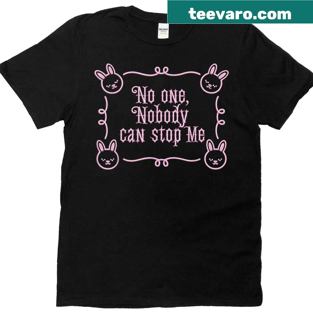 Bold typography t-shirt with the phrase 'No One Nobody Can Stop Me' — on a men's t-shirt