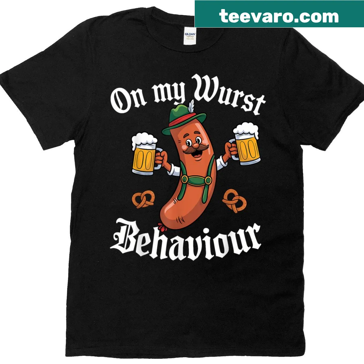 Vintage-style Oktoberfest t-shirt with humorous beer-related text — on a men's t-shirt