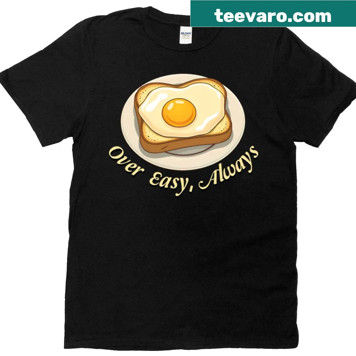 Vintage-style T-shirt featuring a graphic of egg on toast — on a men's t-shirt