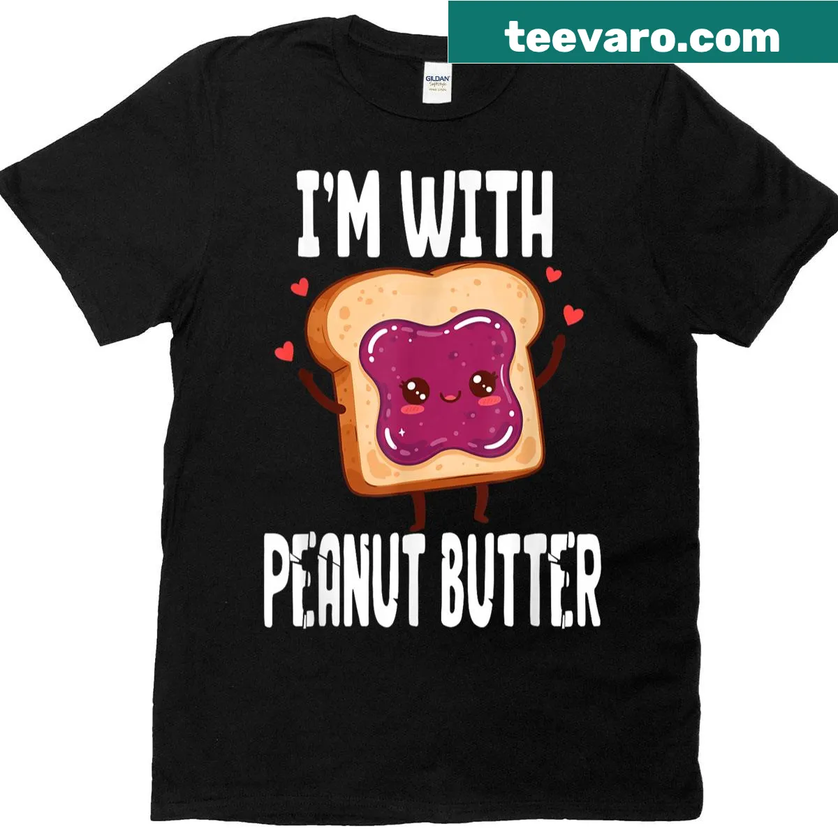 Couples Halloween T-shirt with cartoon peanut butter and jelly — on a men's t-shirt