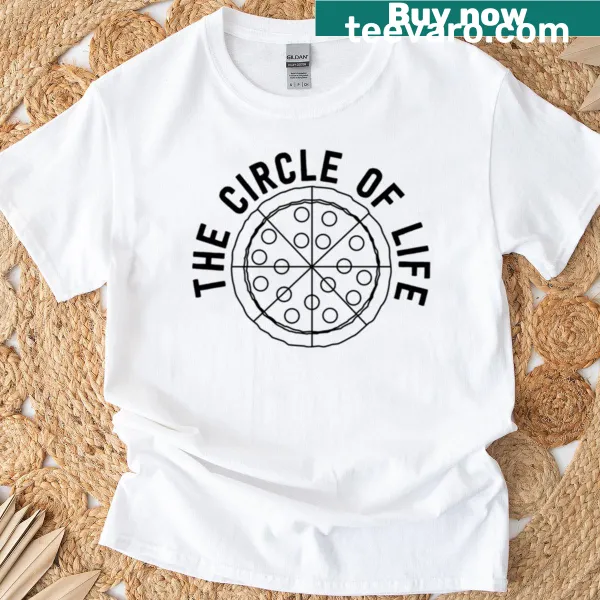 Funny t-shirt with text 'Pizza The Circle Of Life'