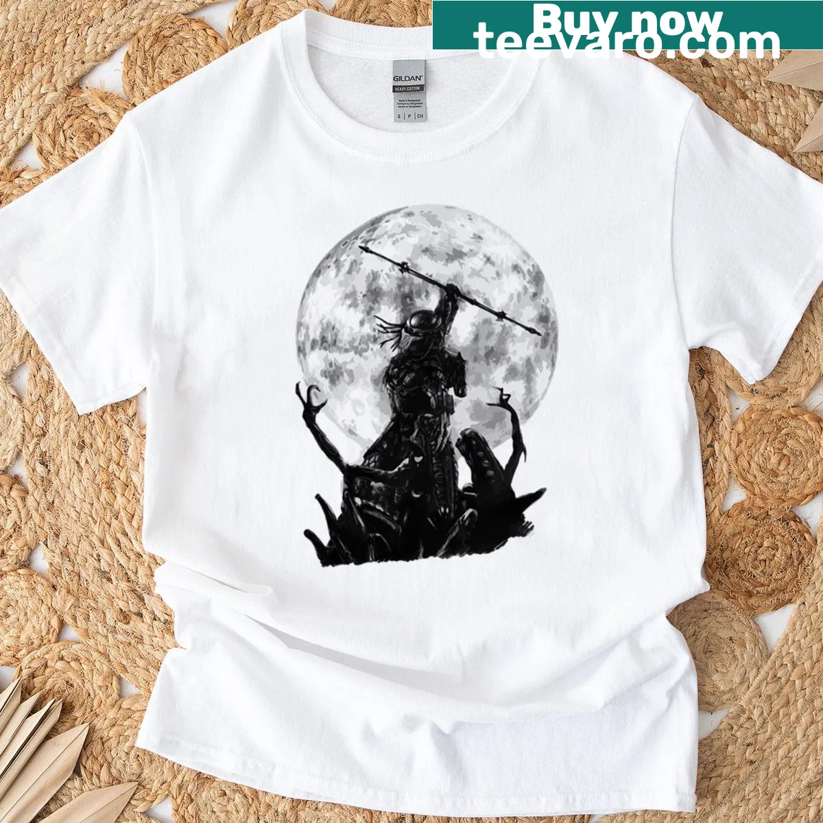 Xenomorph graphic design on a sci-fi themed T-shirt — on a men's t-shirt