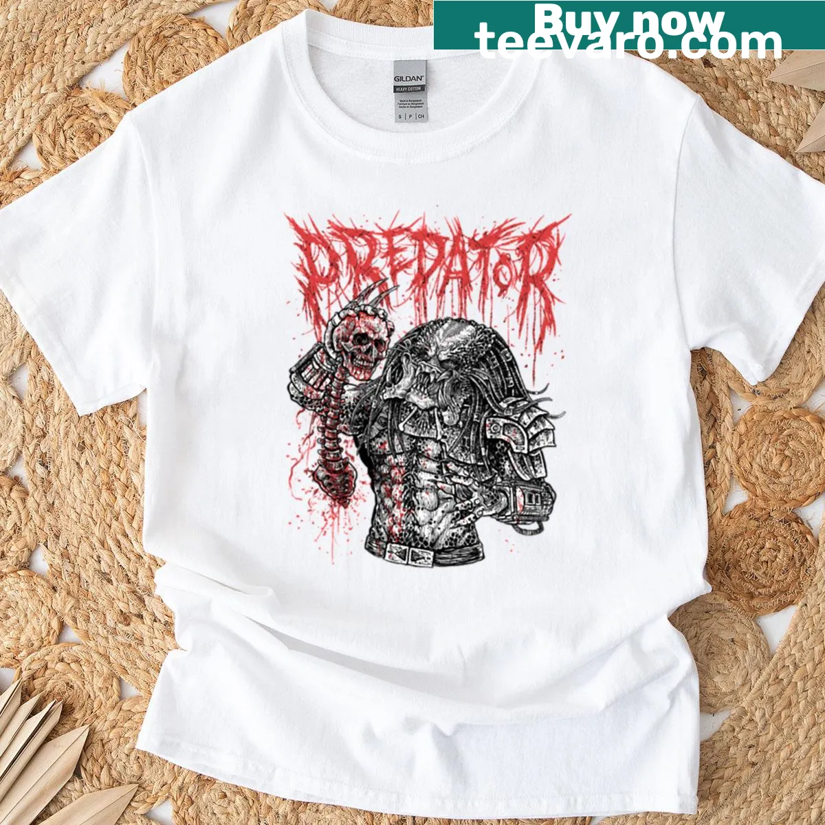 Trophy kill graphic on a hunting-themed t-shirt — on a men's t-shirt