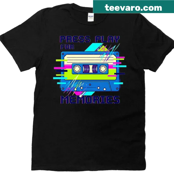 Retro cassette tape design T-shirt evoking nostalgia for music