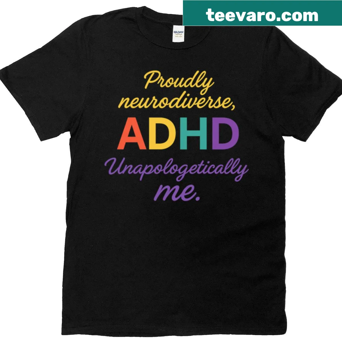 Illustration celebrating neurodiversity with ADHD message on a T-shirt — on a men's t-shirt