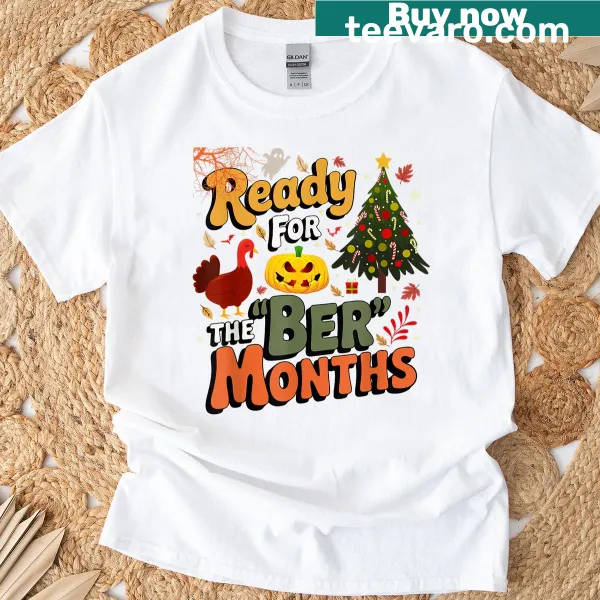 Fall-themed women's T-shirt with autumnal leaves