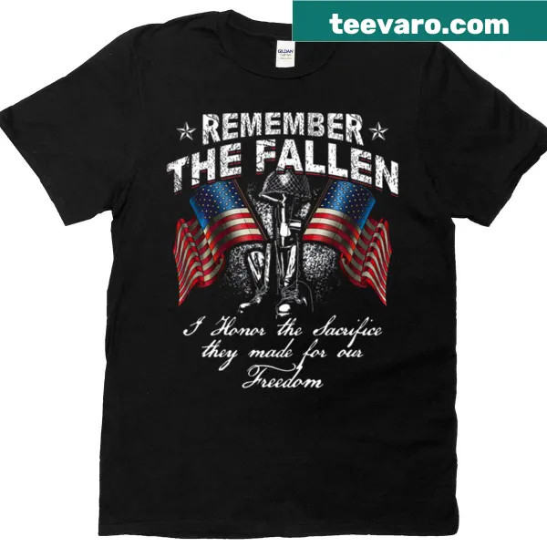 Memorial Day T-shirt with 'Remember The Fallen' text design