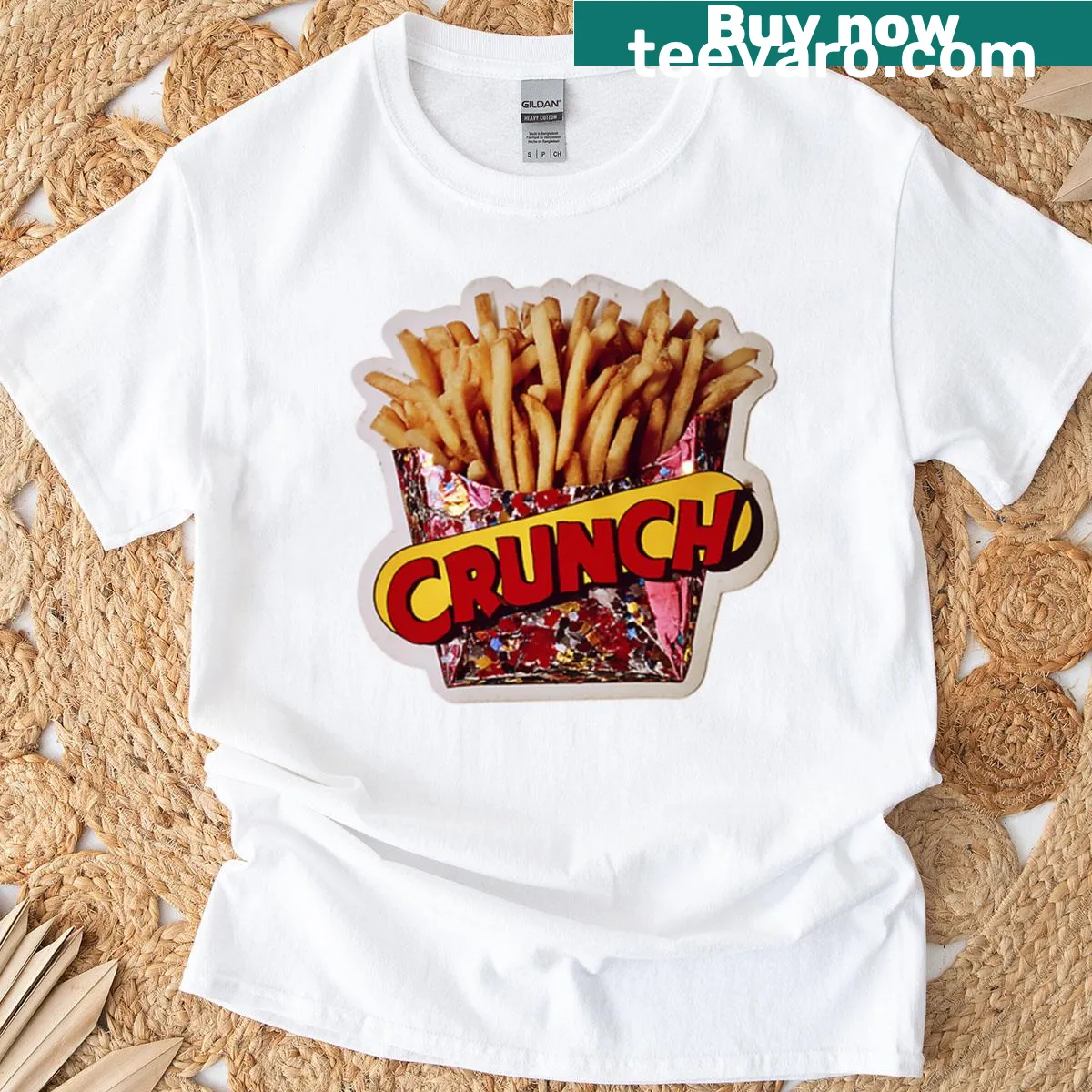Illustrated French fries graphic for food lovers — on a men's t-shirt