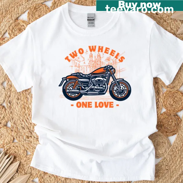Playful motorcycle graphic on a T-shirt for riders