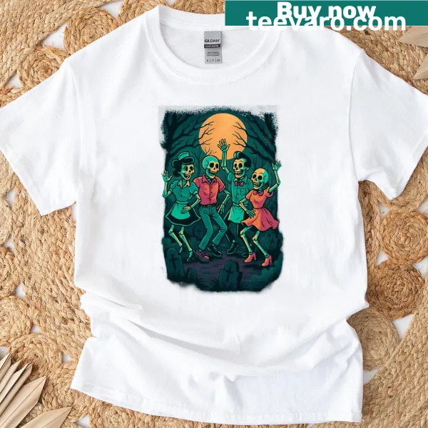 Rockabilly themed T-shirt featuring graveyard party art