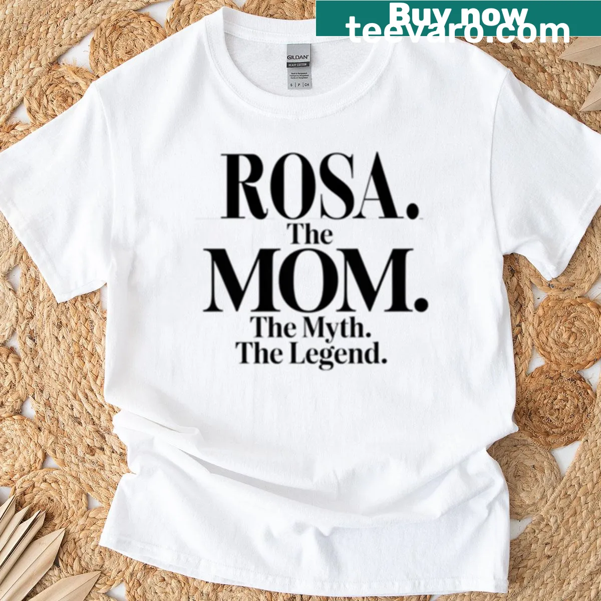 Funny mom quote t-shirt with 'The Mom The Myth The Legend' text — on a men's t-shirt