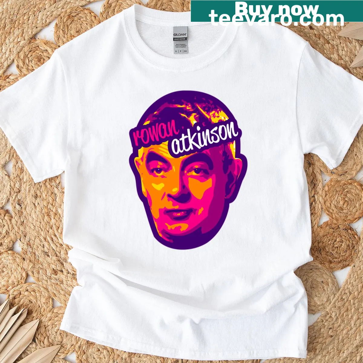 T-shirt featuring graphic inspired by Rowan Atkinson's comedy — on a men's t-shirt