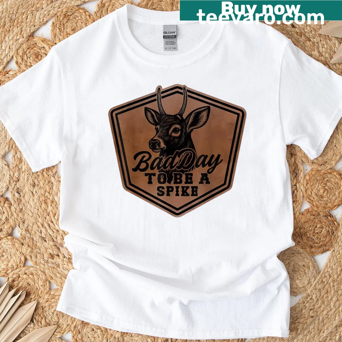 Rustic hunter humor graphic on a t-shirt — on a men's t-shirt