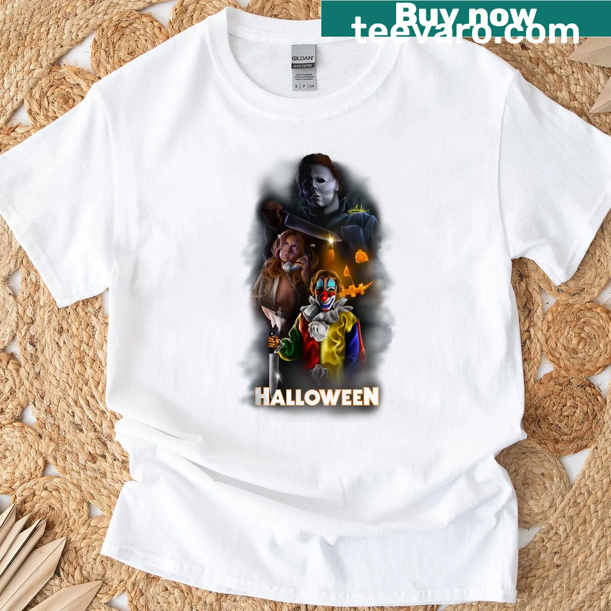 Scary Killer t-shirt featuring a sinister character illustration — on a men's t-shirt