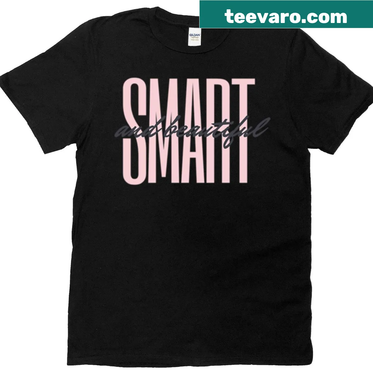 Empowering Smart And Beautiful T-shirt with positive typography — on a men's t-shirt