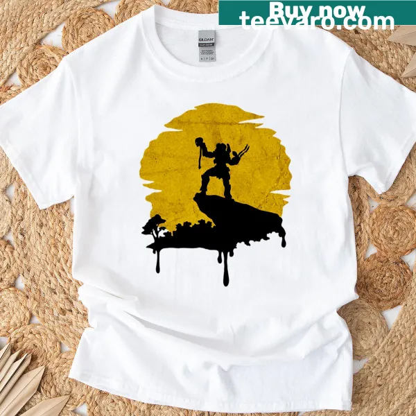 Illustrated T-shirt featuring Xenomorph and Predator in a space scene