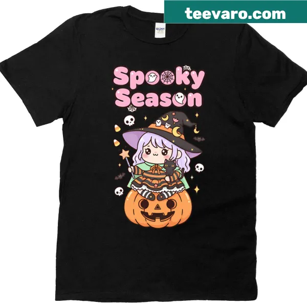 Kawaii Witch T-shirt featuring a cute cartoon witch design