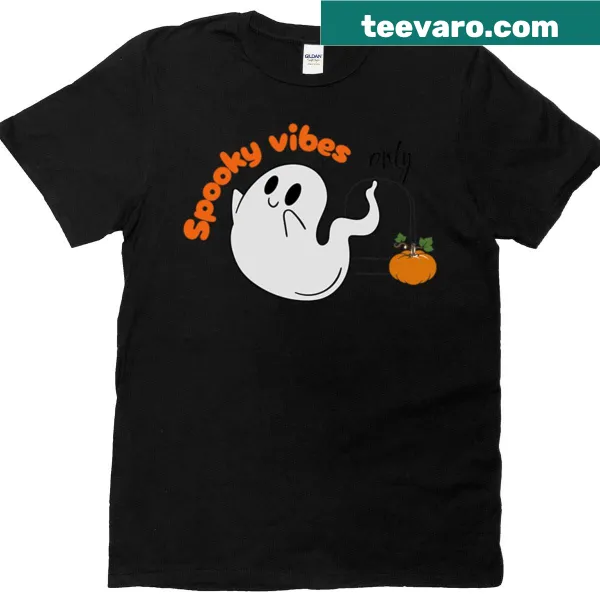 Cute ghost Halloween design t-shirt with playful graphics