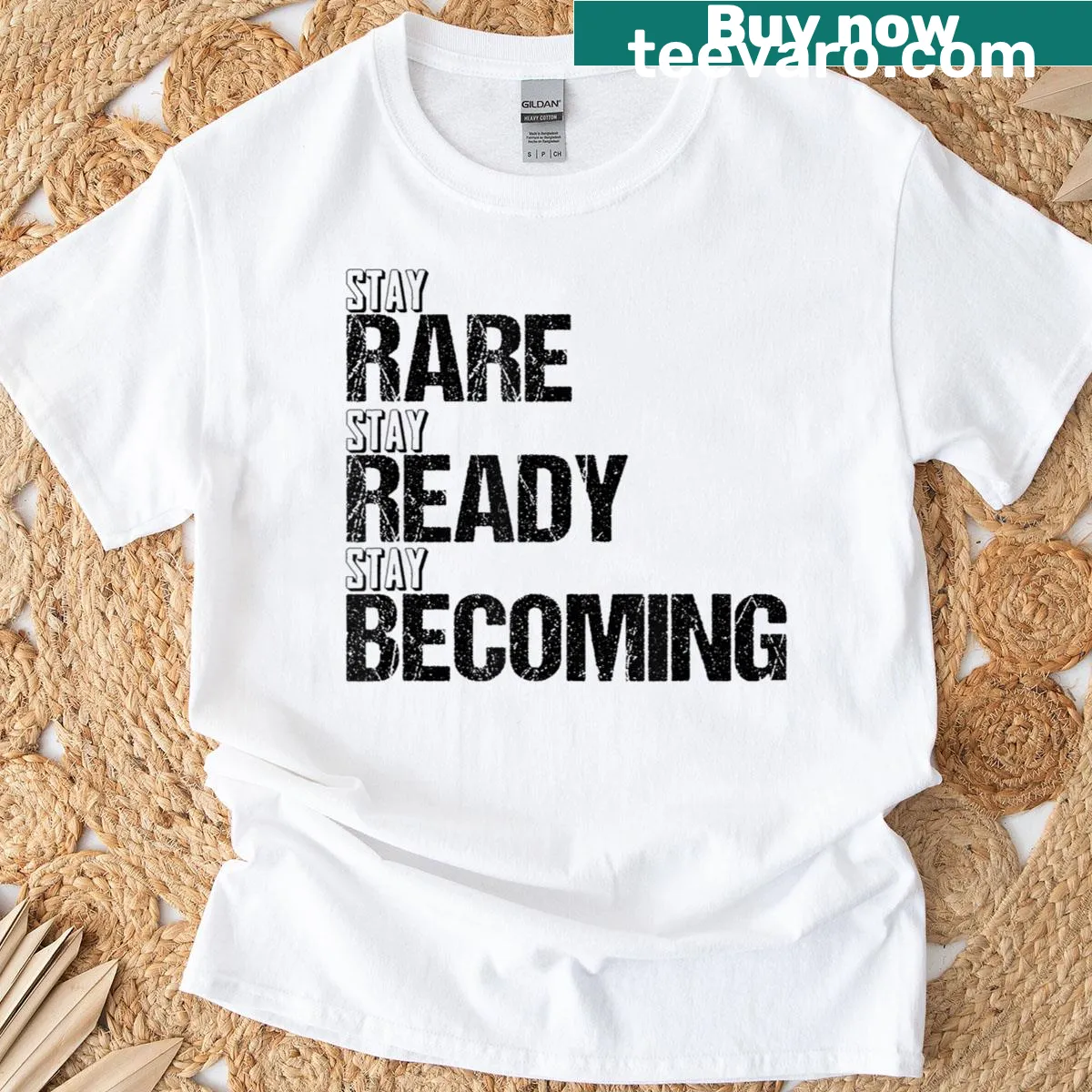 Inspirational typography t-shirt with a motivational message — on a men's t-shirt