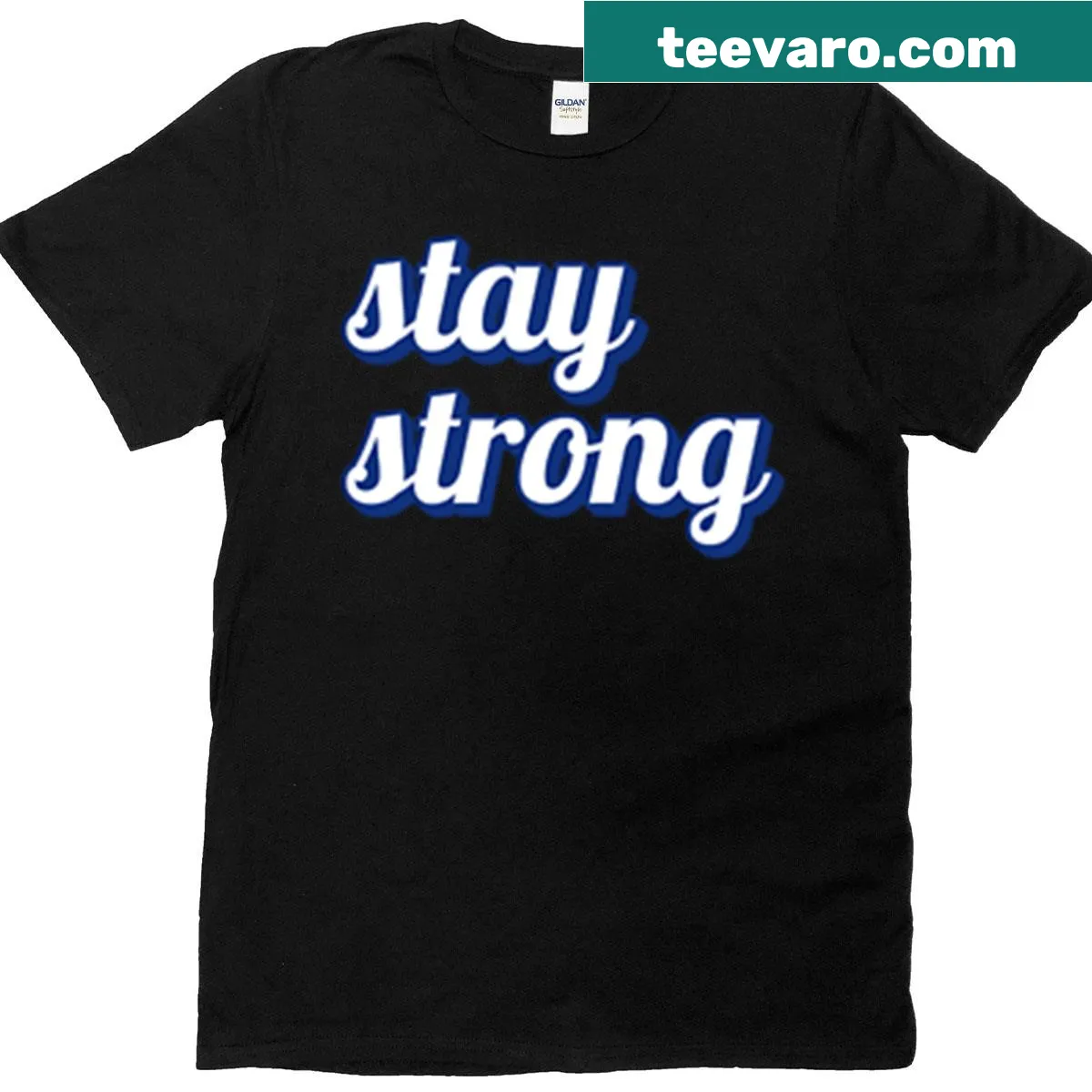 Inspirational T-shirt with the motivational message 'Stay Strong.' — on a men's t-shirt