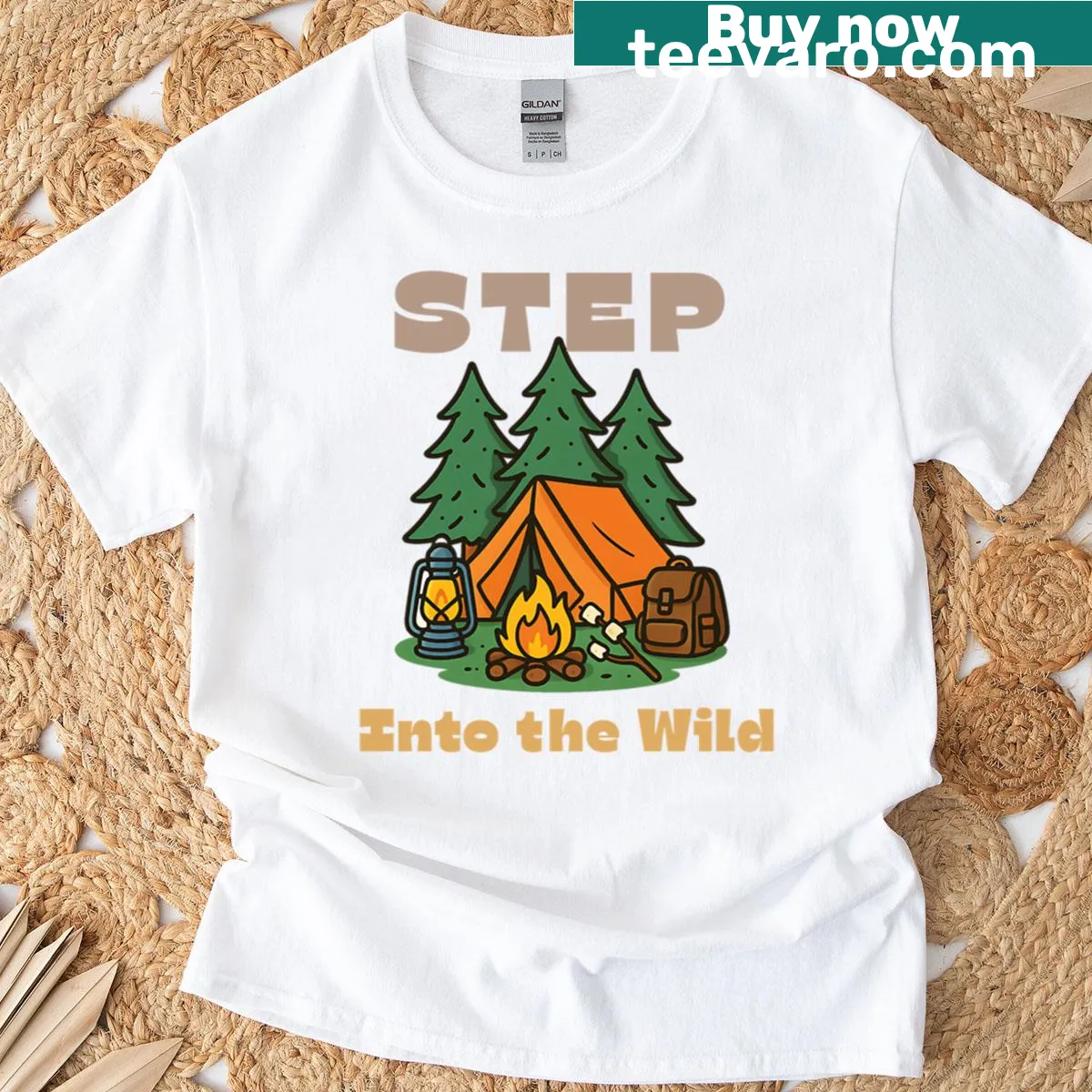Vintage distressed hiking-themed t-shirt with humorous text — on a men's t-shirt