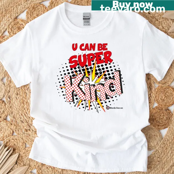 Typography t-shirt promoting kindness with a positive message
