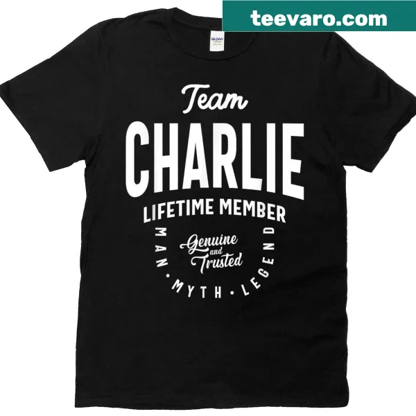 Team Charlie Lifetime Member t-shirt with bold typography