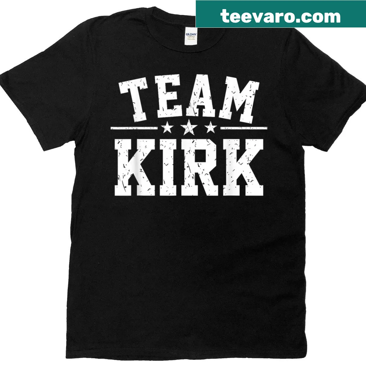 Vintage-style T-shirt featuring the name Kirk for family pride — on a men's t-shirt