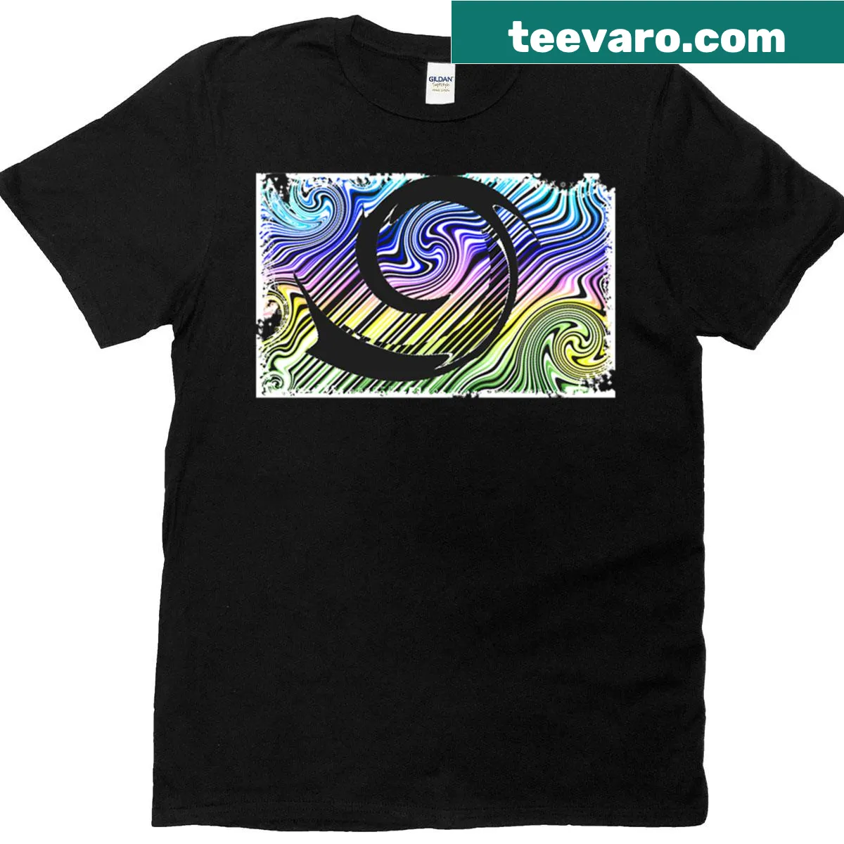 Minimalist abstract typography T-shirt with embracing theme — on a men's t-shirt