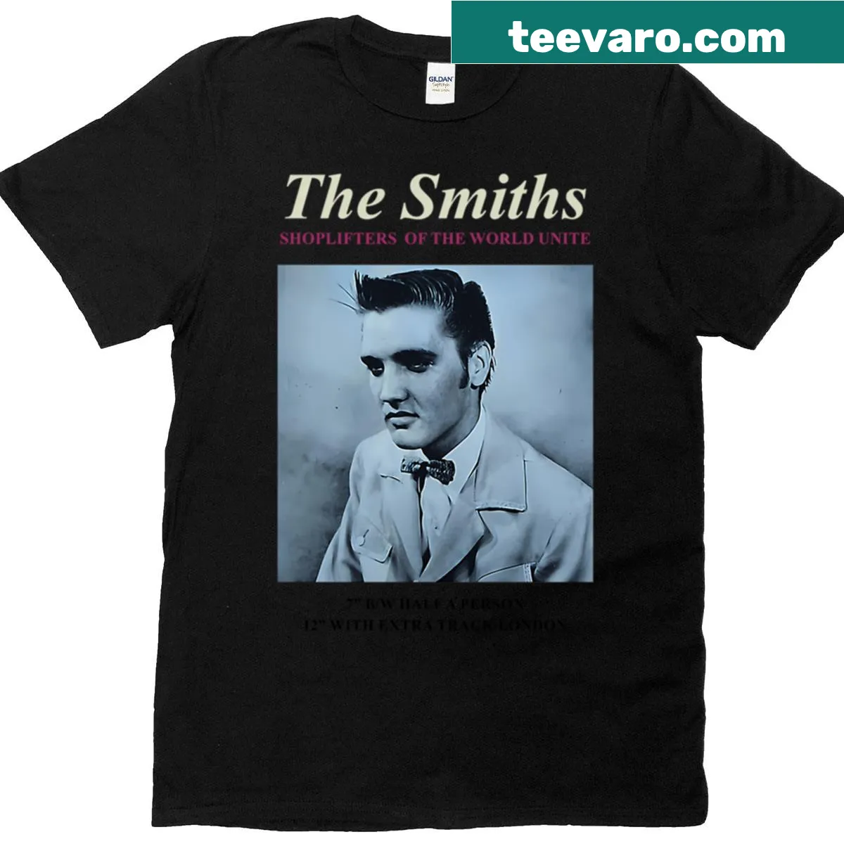 Illustrative graphic T-shirt honoring The Smiths music band — on a men's t-shirt
