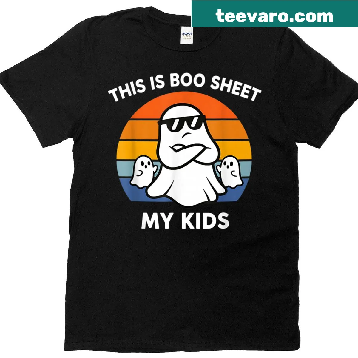 Funny Halloween t-shirt with ghost graphic and humorous text — on a men's t-shirt