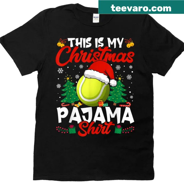 Christmas-themed T-shirt for tennis lovers with bold typography