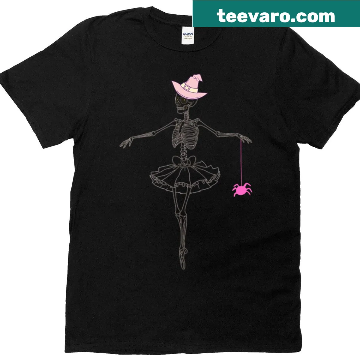 Cute skeleton graphic Halloween shirt — on a men's t-shirt