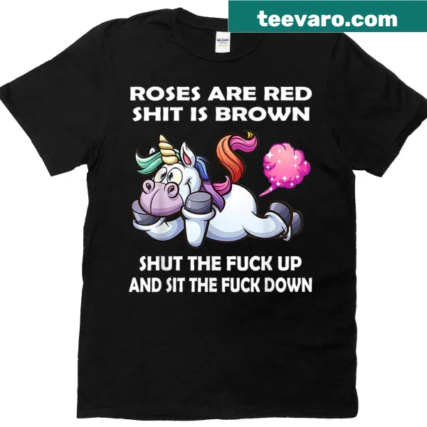 Humorous unicorn t-shirt with edgy text design