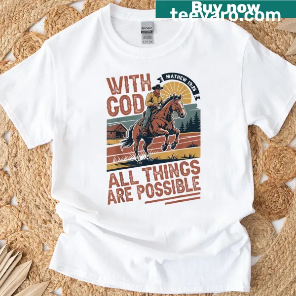 Vintage T-shirt with cowboy theme and bible scripture verse