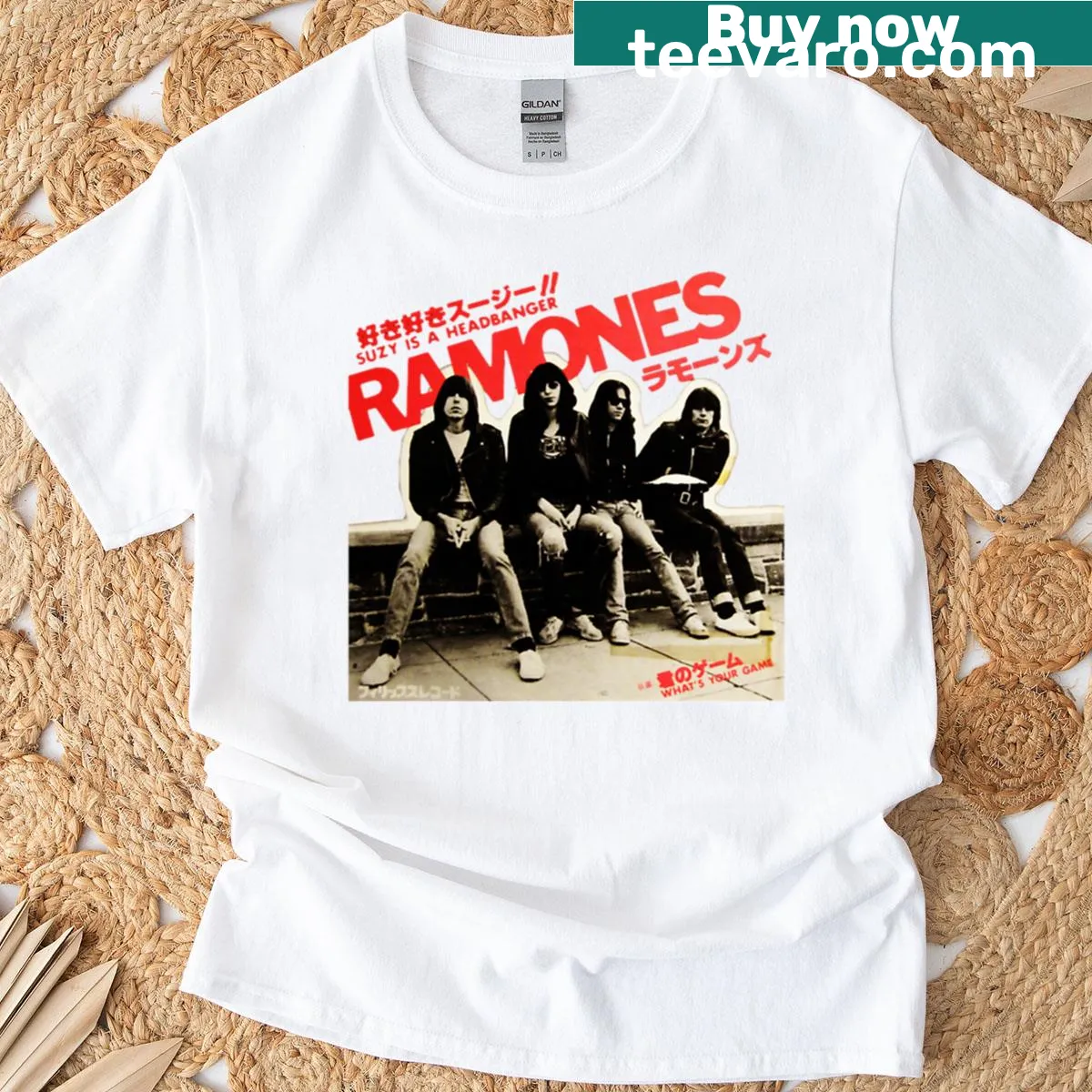 Vintage Ramones T-shirt featuring a classic band graphic — on a men's t-shirt