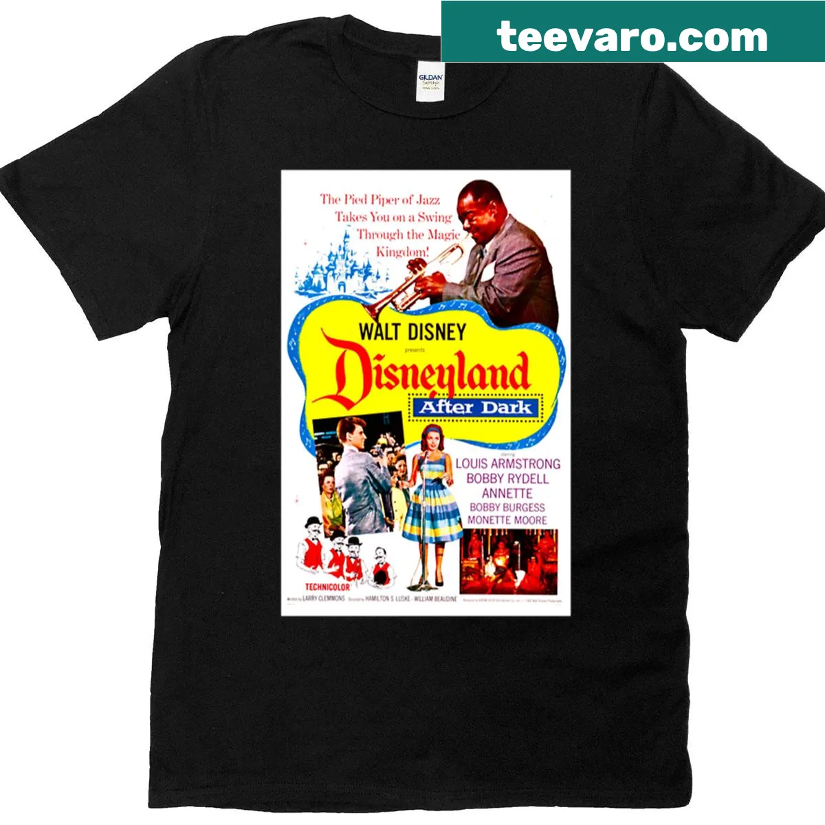 Vintage poster art design inspired by Magic Kingdom — on a men's t-shirt