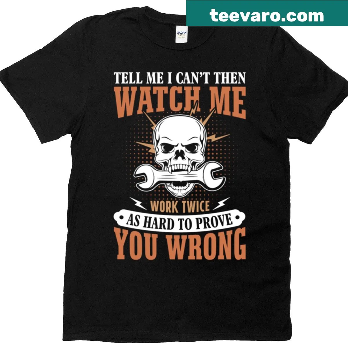 T-shirt with a skull graphic and the phrase about proving wrong — on a men's t-shirt