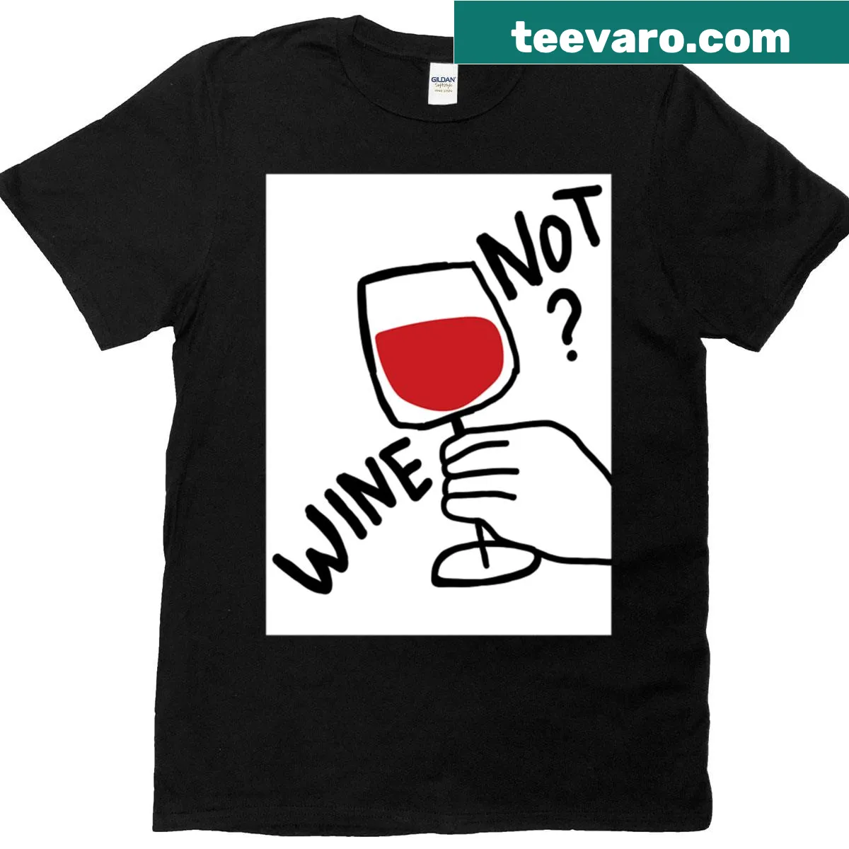 Humorous shirt with a wine-themed phrase — on a men's t-shirt