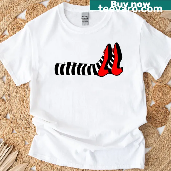 Cartoon witch legs design on a t-shirt