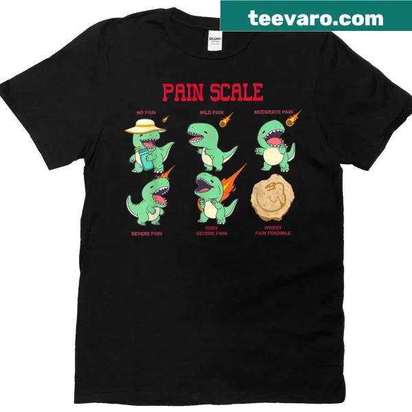 Funny dinosaur pain scale graphic for nurses